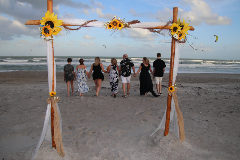 beach wedding decorations, cocoa beach weddings, elope cocoa beach, cocoa beach florist, surfside wedding chapel, cocoa beach officiant, Florida beach weddings, 