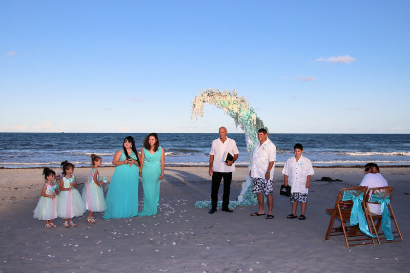 beach wedding decorations, cocoa beach weddings, elope cocoa beach, cocoa beach florist, surfside wedding chapel, cocoa beach officiant, Florida beach weddings, 