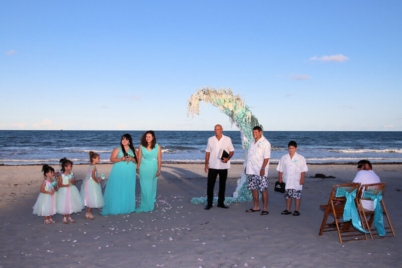 beach wedding decorations, cocoa beach weddings, elope cocoa beach, cocoa beach florist, surfside wedding chapel, cocoa beach officiant, Florida beach weddings, 